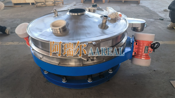Paslanmaz çelik 400mm~2100mm 1~2 Decks Low Profile Flow Through Inline Vibrating Control Sieve Vibro Sieve For Chocolate Powder With Double Motors Çevrimiçi titreşim kontrolü ile çikolata tozu için Vibro Sieve