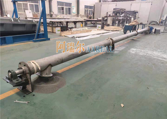Çaprağı 219mm Uzunluğu 9000mm Tüpürlü vida taşıyıcı besleyici 316L Gıda sınıfı