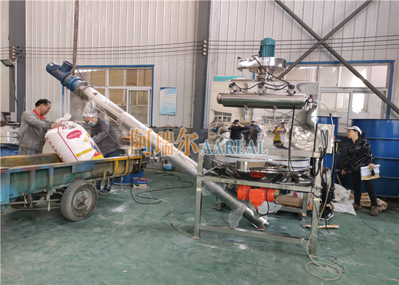 Yiyecek sınıfı tozsuz torba dumper ve un endüstrisi için tarama istasyonu
