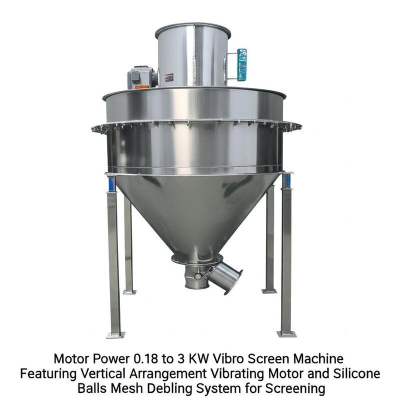 Motor Gücü 0,18 ila 3 KW Vibro Ekran Makinesi Dikey Düzenleme Vibrating Motor ve Silikon Toplar Filtrasyon için Mesh Debling Sistemi