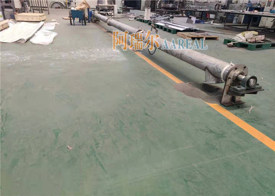 Çaprağı 219mm Uzunluğu 9000mm Tüpürlü vida taşıyıcı besleyici 316L Gıda sınıfı